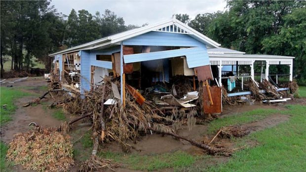 A Grantham home severely damaged in the 2011 flood.