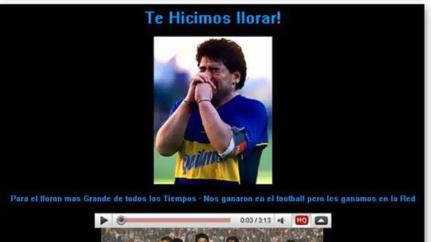 Diego Maradona's website has been hacked.