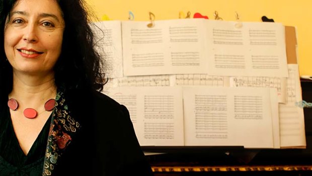 Where the magic happens &#8230; composer Elena Kats-Chernin at home with her piano.