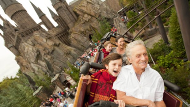 Onward and upward ... Michael Douglas enjoys a family outing earlier this week.
