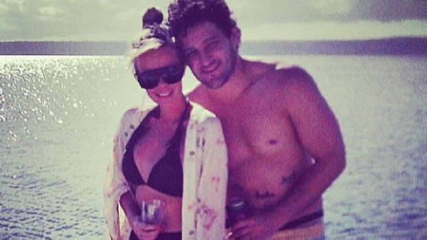 Back together?: Brendan Fevola and wife Alex holidayed in Vanuatu in August.