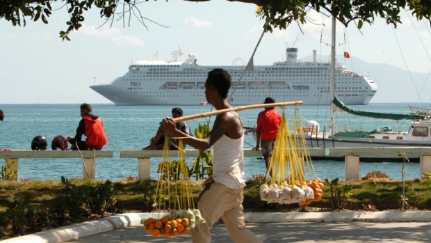 The Pacific Jewel is the first major cruise ship to visit Timor-Leste.