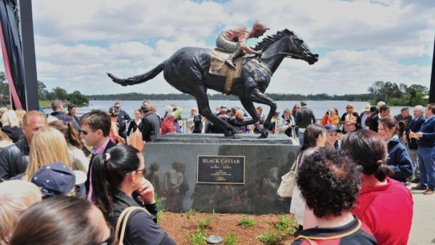 The monument is not dead: The Black Caviar statue was unveiled at Nagambie earlier this year.