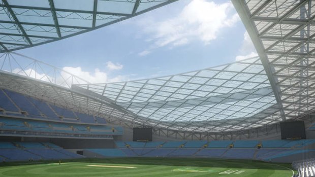 The proposed $250 million revamp of ANZ stadium would include a retractable roof across the ground.
