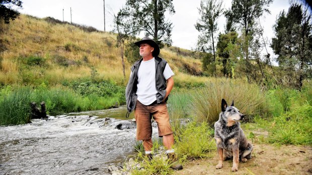 Oaks Estate unit dwellers, Karl Steiner, 50, and his dog, Sheba, 6, walk Oaks Estate river corridor heritage trail every day. Mr Steiner said it made a massive contribution to his quality of life. "It's a big reason why I stay here," he said. Picture David Ellery.