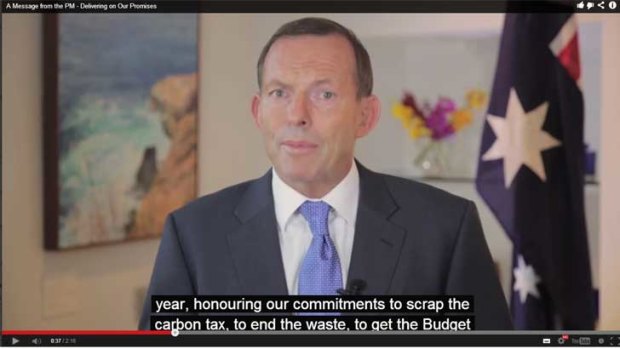 The Tony Abbott video that was blocked by YouTube.