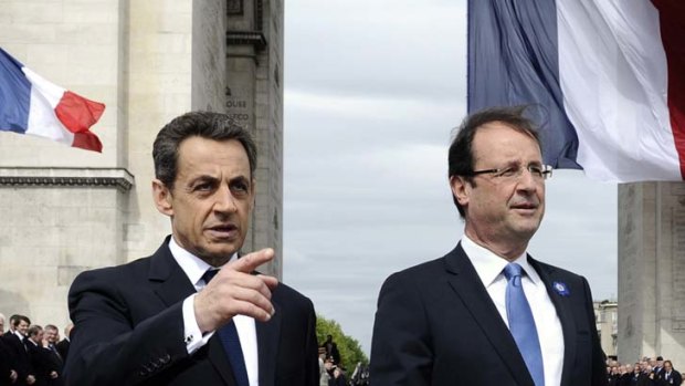Two become one ... Nicolas Sarkozy and Francois Hollande.