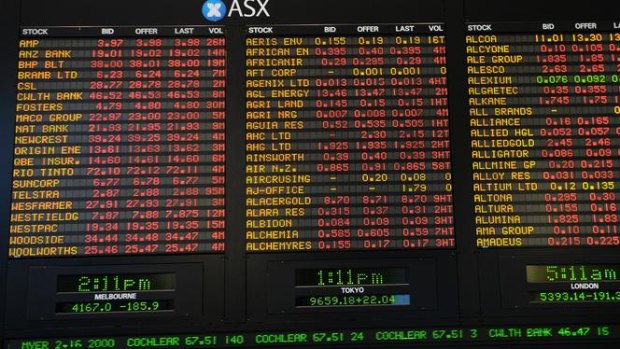 Sea of red: Fears of a new global economic crisis have caused the Australian sharemarket to plummet.