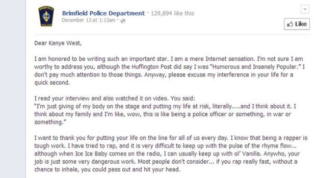 Policeman David Oliver's open letter on Facebook is a viral sensation.
