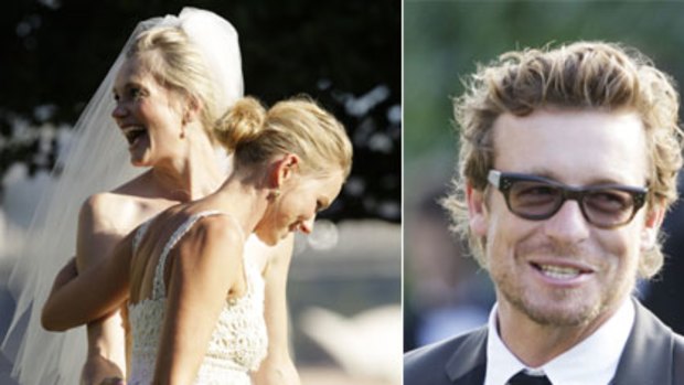 Here come the guests ... Naomi Watts, above, played the dutiful bridesmaid to Emma Cooper, while actor Simon Baker was among the guests.