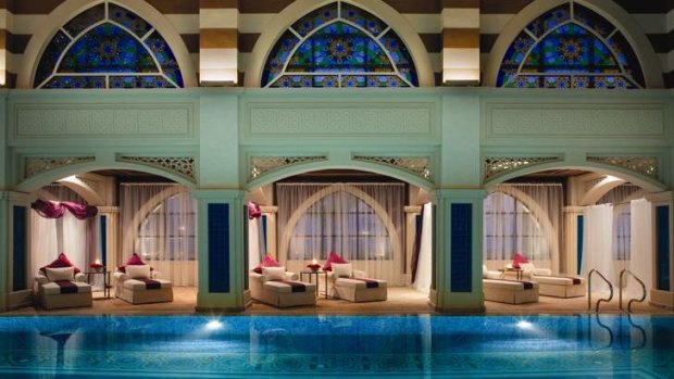 Pool at the Talise Ottoman Spa, part of the Jumeirah Zabeel Saray hotel in Dubai.