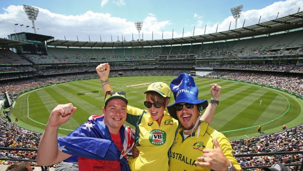 Australian fans at the MCG for the opening day of the Boxing Test. 