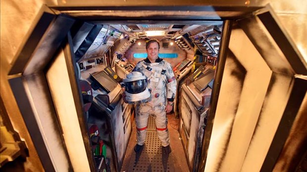 Backyard to the future: IT consultant Chris Jacobs has built a replica space station in his garden shed as part of a film he's working on in his spare time.