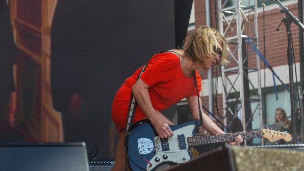 Kim Gordon, formerly of Sonic Youth, performs with Bill Nace as Body/Head at Sugar Mountain festival.