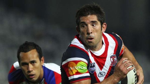 Leading from the front . . . Braith Anasta of the Sydney Roosters.