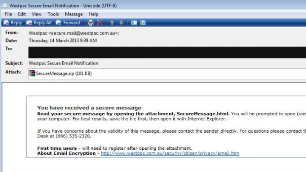 A screenshot of one of the malware laced emails.