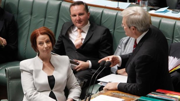 Prime Minister Julia Gillard and Foreign Minister Kevin Rudd during question time this week.