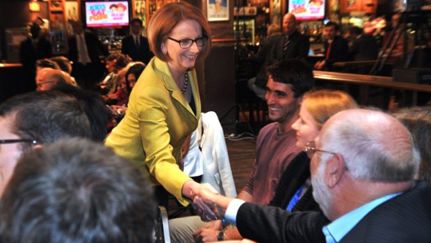 Julia Gillard  meets and greets at Burvale Hotel.