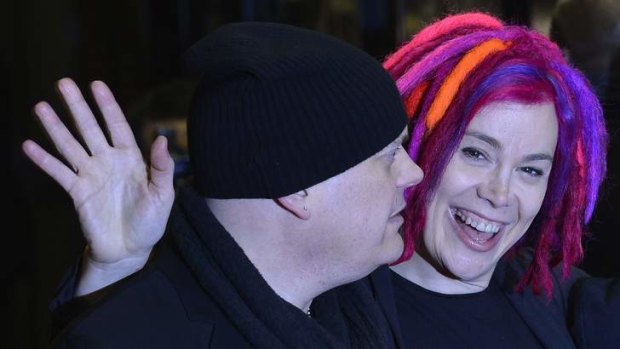 Want to return to Australia to make films ... directors Lana Wachowski, right, and brother Andy arrive for the premiere of Cloud Atlas in London last month.