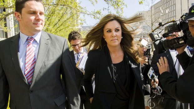 Tony Abbott's chief of staff, Peta Credlin arrives at the ACT Magistrates Court.