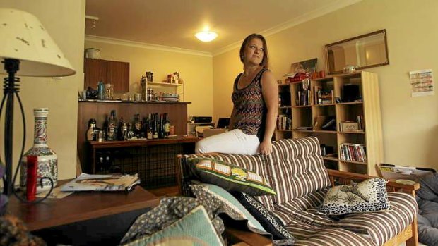 Not all her own: University student Galina Globug in her eastern suburbs flat, which is mostly furnished in goods she has received through the Freecycle initiative.