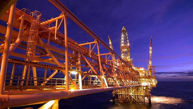 Woodside's North Rankin platform . . . Royal Dutch Shell will sell its remaining stake.