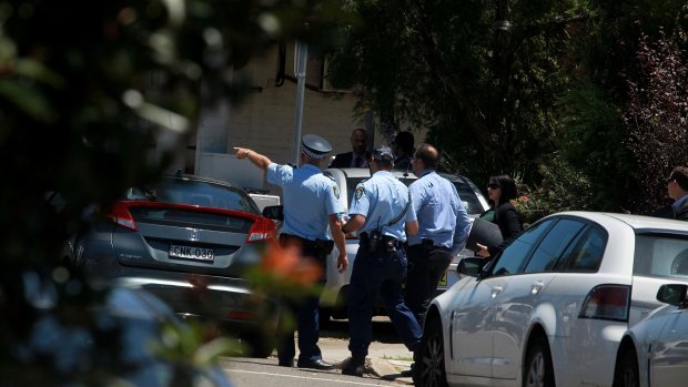 Police at Quakers Hill after the fatal shooting