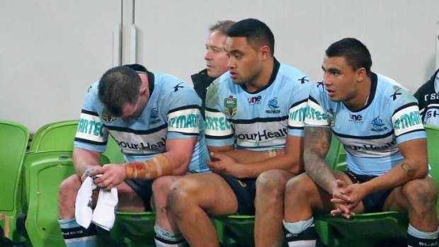 Bowed: Cronulla were outlcassed by Melbourne at AAMI Park.