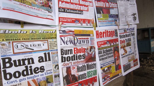 Newspaper headlines demonstrate the escalating fears over the fast-spreading Ebola virus.