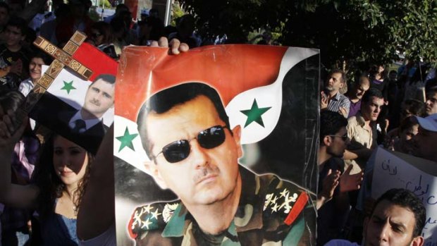 Syrian supporters of President Bashar al-Assad.