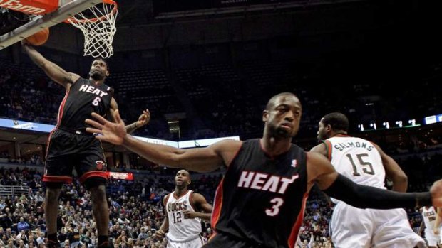 lebron james dunk heat