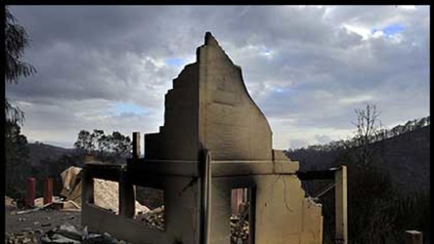 A burnt out house in Koornalla in Gippsland