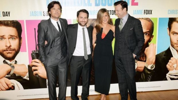 <i>Horrible Bosses 2</i> premiere in London ... (L-R) Jason Bateman, Charlie Day, Jennifer Aniston and Jason Sudeikis.