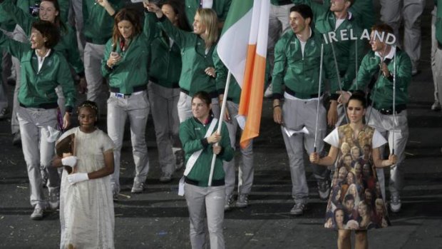 Ireland's call ... Taylor carried her country's flag at the opening ceremony.