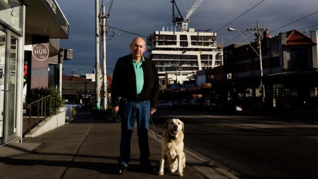 Elsternwick resident Murray Mehmet, with his dog Bill, believes there is a mismatch between what is being developed and demand.
