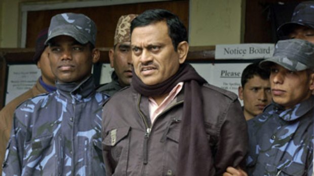 Amit Kumar after  his arrest in Kathmandu.
