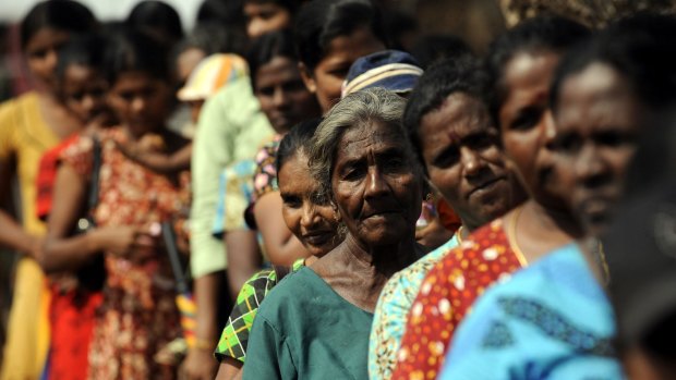 Sri Lankan refugees displaced in the final stages of the fighting.