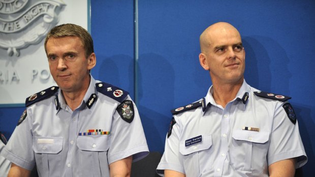 Sir Ken Jones, left, with ousted Chief Commissioner Simon Overland.