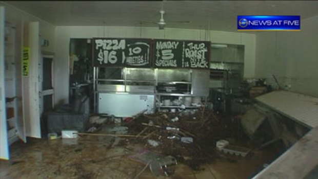 Ten news footage of the Kin Kin pub once again flooded after another huge downpour of rain in the South East.