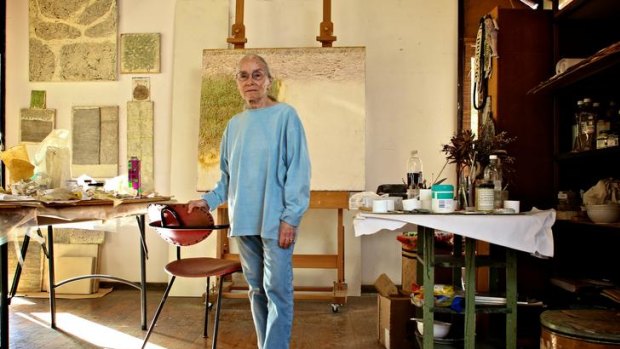 Artist Jenny Sages photographed at her studio in Double Bay.