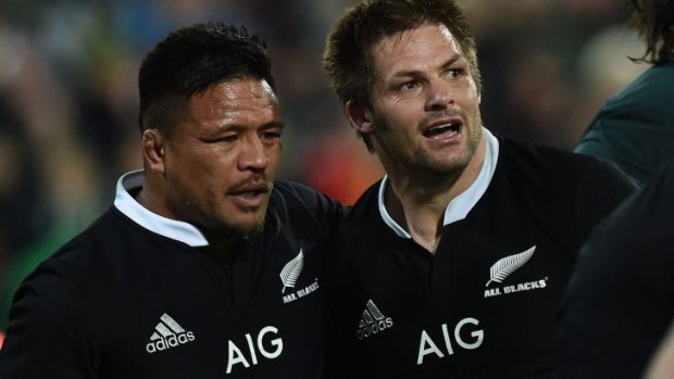 Senior All Blacks, including Richie McCaw (right), were heard complaining to the referee during the match. 