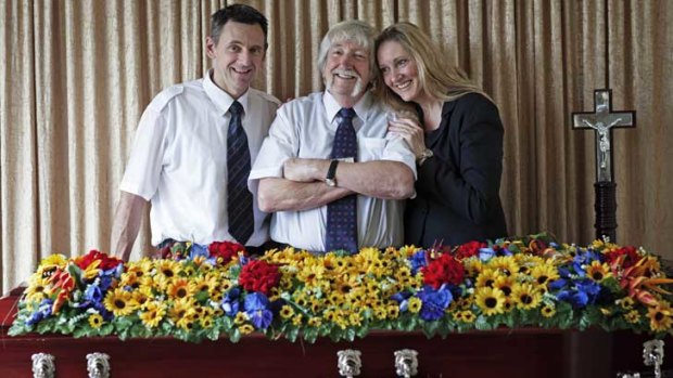 The Peek family, son Sean, father Syd and daughter Patsy of Syd Peek & Daughter Funeral Directors. Following a father's career path is becoming less common as society becomes more wealthy.