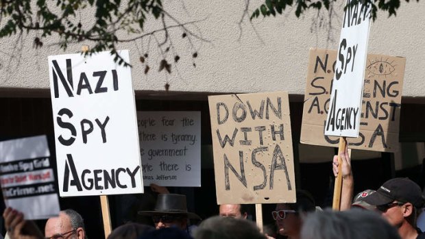 Protesters express their opposition to the new National Security Agency Utah Data Center.