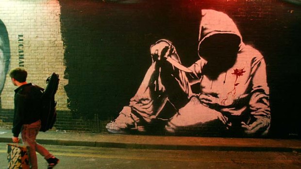Banksy's artwork and base jumps are very public actions, unlike the works of cyber outlaws.