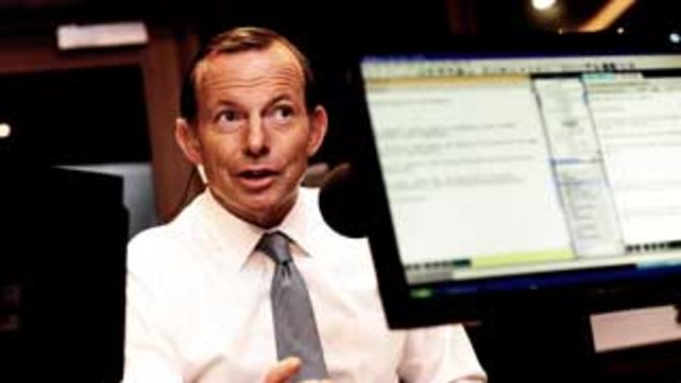 Prime Minister Tony Abbott speaking to Neil Mitchell on radio 3AW .
