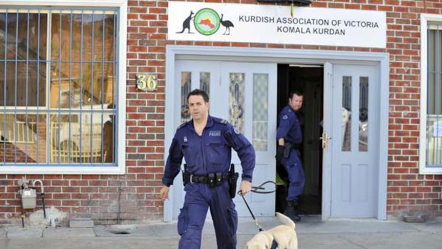 Australian Federal Police raid the Kurdish Association of Victoria in Pascoe Vale. <i>Picture: Wayne Taylor</i>