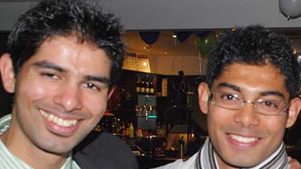 Akshay and Ashish Miranda at a friend's 21st birthday party last year.