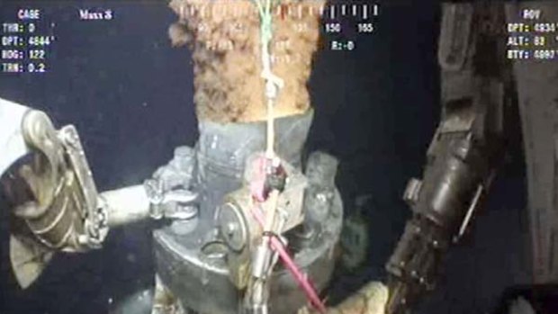 Containment ... BP installs a bigger cap in an attempt to stem the flow of oil leaking from its blown-out Gulf of Mexico well.