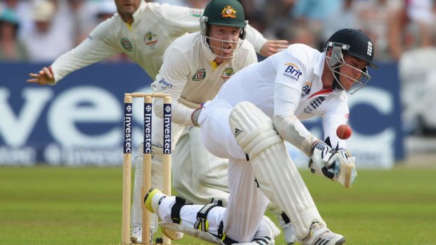 Stuart Broad of England survived a blatant nick to first slip.