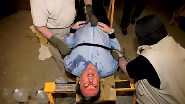 Writer Christopher Hitchens submits himself to waterboarding.